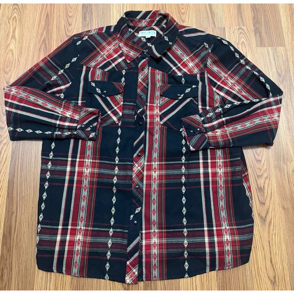 Idyllwind Western Shirt Womens Extra Large Pearl Snap Aztec Plaid Ranch